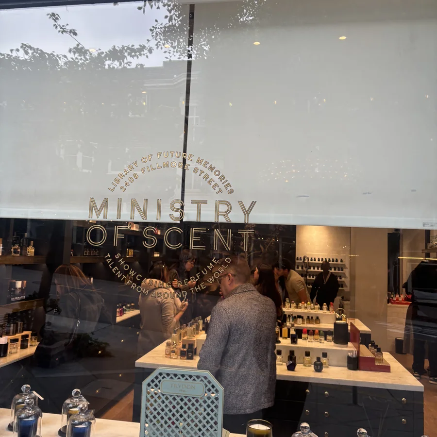 people browsing the Ministry of Scent storefront